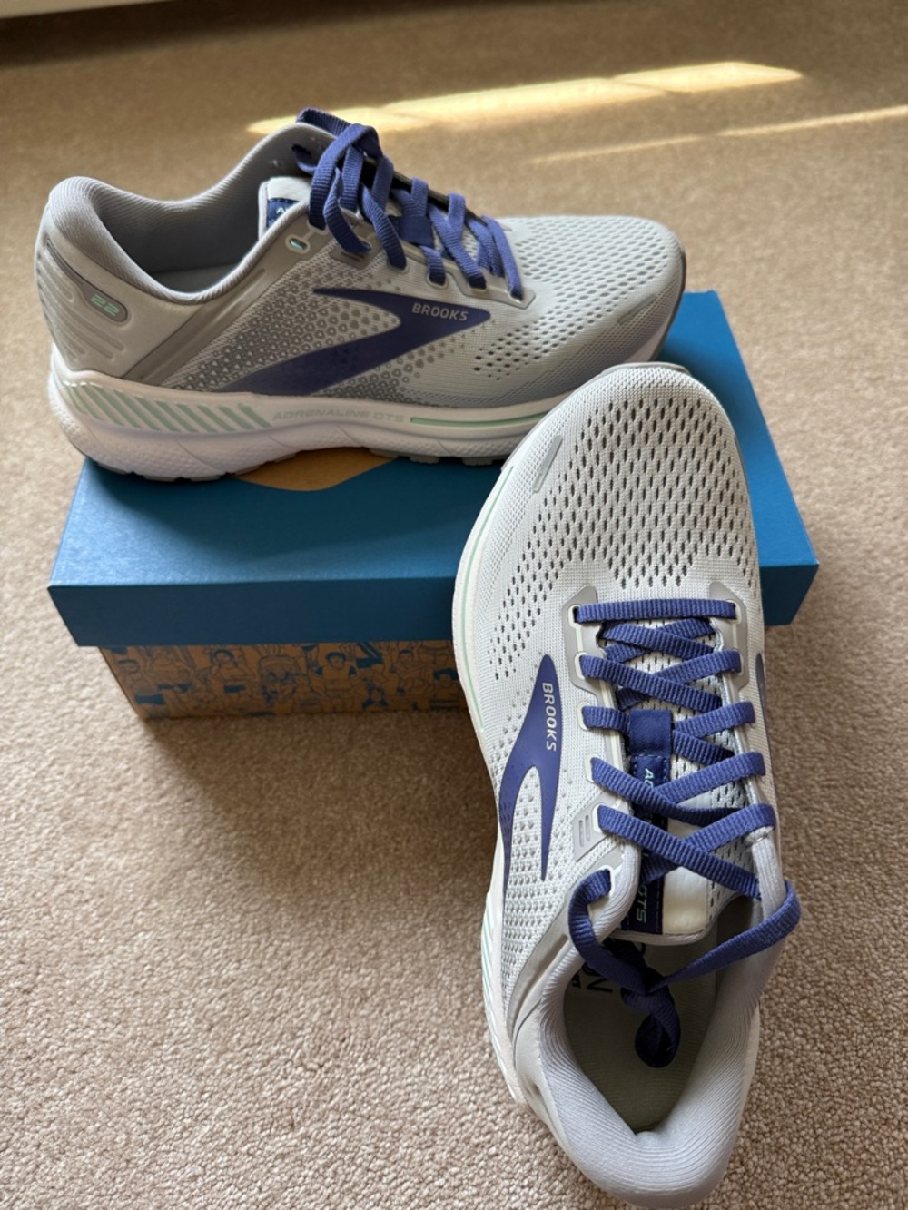 Brooks Running Sneakers in Gray with Purple Accents